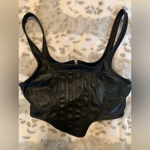 Pretty Little Thing Leather Corset Top